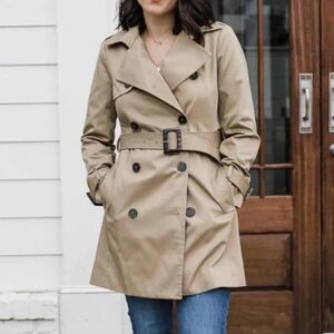 H&M Beige Double-Breasted Trench Coat